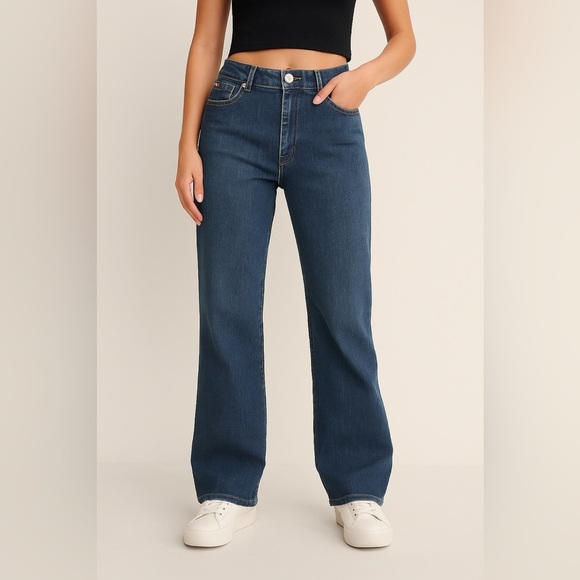 Tommy Hilfiger Y2K Straight Jeans Women’s 12 L/33 Dark Blue 100% Cotton - Picture 1 of 14